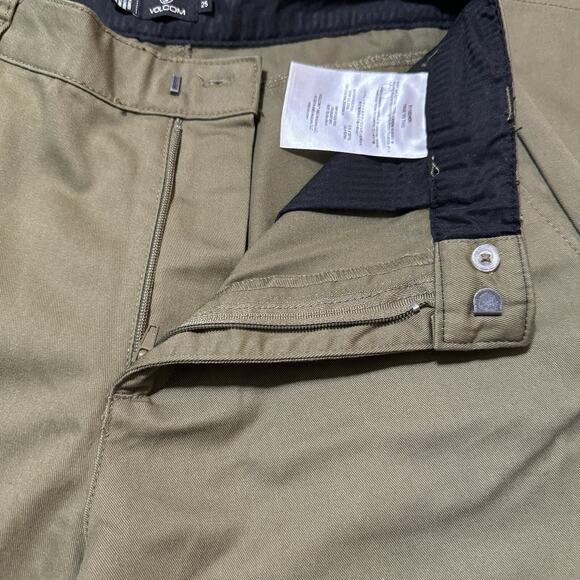 Volcom Women's Chickie High Rise Chino Pants Green Size 25 - Picture 5 of 7